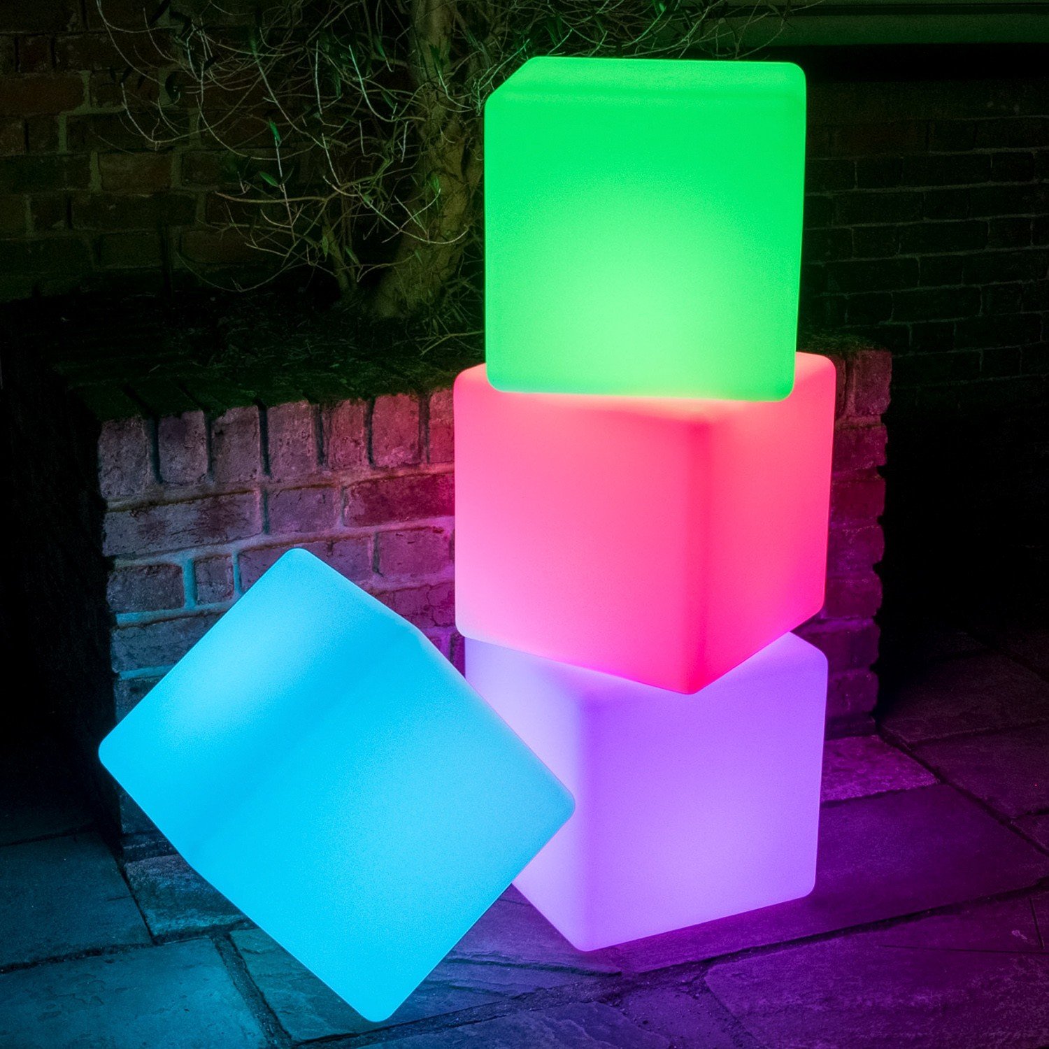 BLUEYE 16-Inch LED Cube Chair Light, Remote Control,16 RGB Color